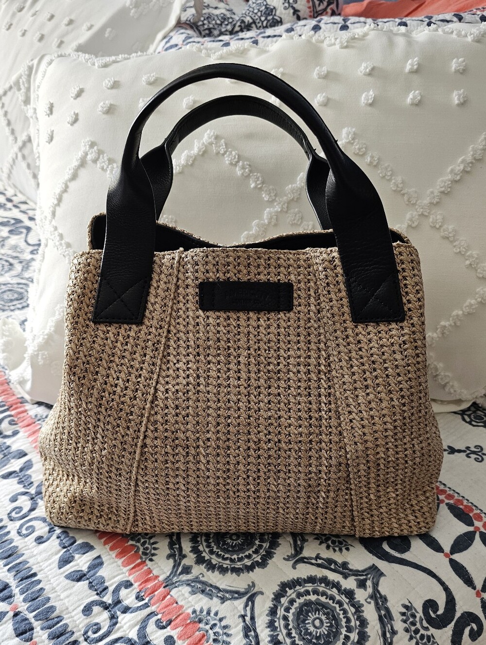 ADA Crossbody Rafia And Black Leather